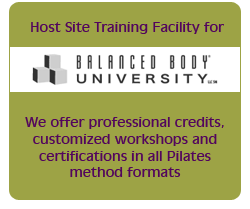 Host site training facility for Balanced Body University. We offer professional credits, customized workshops and certifications in all Pilates method formats.