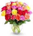 24 Stem Mixed Sweet Rose Bouquet with Vase